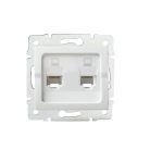 Kanlux RJ45 Cat 5e, IP20, fehér, süllyesztett dupla számítógépes csatlakozóaljzat, Logi – két eszköz önálló hálózati csatlakoztatásához