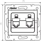 Kanlux RJ45 Cat 5e, IP20, fehér, süllyesztett dupla számítógépes csatlakozóaljzat, Logi – két eszköz önálló hálózati csatlakoztatásához