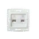 Kanlux RJ45 Cat 6, IP20, fehér, süllyesztett dupla számítógépes csatlakozóaljzat, Logi – nagysebességű LAN-csatlakozás két eszközhöz