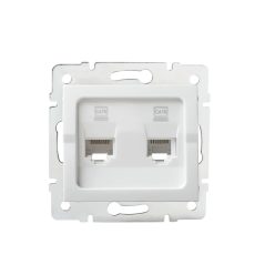   Kanlux RJ45 Cat 6, IP20, fehér, süllyesztett dupla számítógépes csatlakozóaljzat, Logi – nagysebességű LAN-csatlakozás két eszközhöz