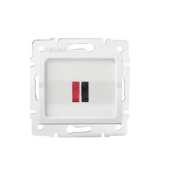   Kanlux 10AX/250V AC, IP20, fehér, fali süllyesztett szimpla hangszóró-csatlakozóaljzat, LOGI – egy hangszóró csatlakoztatásához