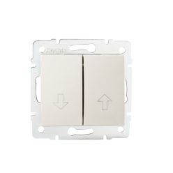   Kanlux 10AX/250V AC, IP20, krémszínű, fali süllyesztett dupla nyomókapcsoló, LOGI – egy fényforrás két helyről történő vezérléséhez