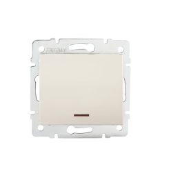   Kanlux 10AX/250V AC, IP20, krémszínű, fali süllyesztett egypólusú LED kapcsoló, LOGI – egy lámpa vagy csoport vezérléséhez