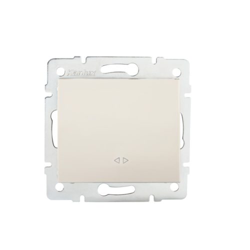 Kanlux 10A, 250V, 71x71 mm, IP20, krémszínű, fali süllyesztett keresztkapcsoló, LOGI – három kapcsolóval történő lámpavezérléshez