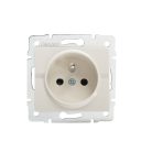 Kanlux 16A/250V AC, krémszínű, szimpla francia csatlakozóaljzat érintkezés védelemmel, LOGI – egy lámpa/csoport vezérléséhez