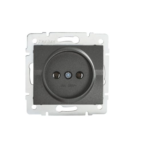 Kanlux 16A/250V AC, grafit, szimpla csatlakozóaljzat, LOGI – egy lámpa/csoport vezérléséhez