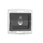 Kanlux RJ45 Cat 6, IP20, grafit, fali süllyesztett dupla számítógépes csatlakozóaljzat, LOGI – nagysebességű LAN-csatlakozás két eszközhöz