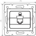 Kanlux RJ45 Cat 6, IP20, grafit, fali süllyesztett dupla számítógépes csatlakozóaljzat, LOGI – nagysebességű LAN-csatlakozás két eszközhöz