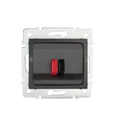   Kanlux 10AX/250V AC, IP20, grafit, fali süllyesztett szimpla hangszóró-csatlakozóaljzat, LOGI – egy hangszóró csatlakoztatásához
