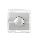 Kanlux 10AX/250V AC, IP20, ezüst, fali süllyesztett tekerőgombos LED fényerőszabályzó, LOGI – LED világítás fényerejének szabályozására