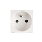 Kanlux 16A/250V AC, IP20, fehér, mini szimpla francia csatlakozóaljzat érintkezés védelemmel, BIURO – egy lámpa/csoport vezérléséhez