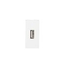 MOWION BIURO, fehér, fali süllyesztett USB csatlakozóaljzat, slot 45x45, 220–240 V AC/5 V DC, 2100 mA – egy eszköz USB adatátviteléhez