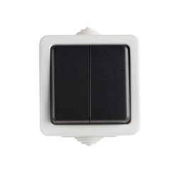   Kanlux 10A, 250V, 72x72 mm, szürke, IP54 keresztkapcsoló, TEKNO – kültéri villanykapcsoló
