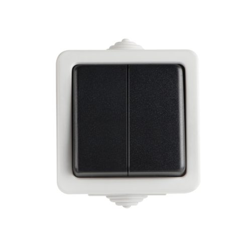 Kanlux 10A, 250V, 72x72 mm, szürke, IP54 keresztkapcsoló, TEKNO – kültéri villanykapcsoló