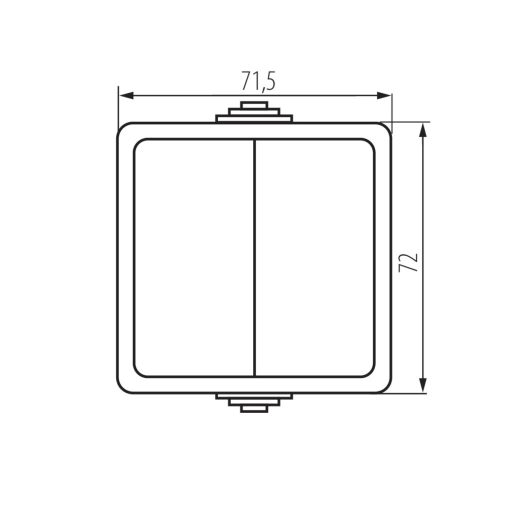 Kanlux 10A, 250V, 72x72 mm, IP54 keresztkapcsoló, TEKNO – kültéri villanykapcsoló
