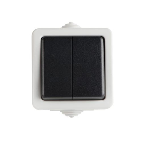 Kanlux 10AX, 250V, 72x72 mm, fekete, IP54 kétpólusú kapcsoló, TEKNO – kültéri villanykapcsoló