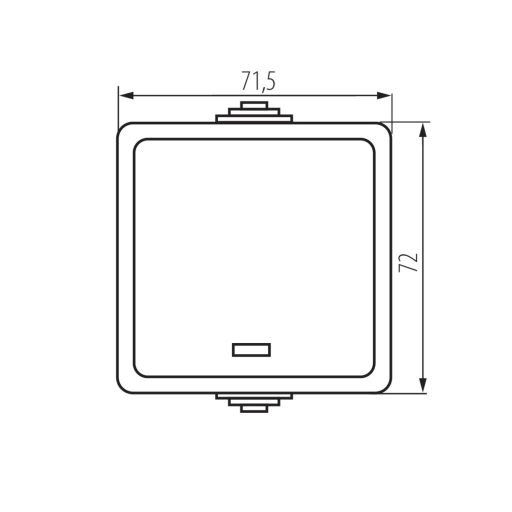 Kanlux 10AX, 250V, 72x72 mm, fekete, IP54 egypólusú LED kapcsoló, TEKNO – kültéri villanykapcsoló