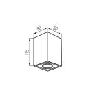 Kanlux 25 fokban állítható mennyezeti spot lámpatest GU10 foglalattal, 80x115mm, szögletes alakú, fekete, alumínium, GORD XS