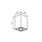 Kanlux 25 fokban állítható mennyezeti spot lámpatest GU10 foglalattal, 80x115mm, szögletes alakú, fehér, alumínium, GORD XS