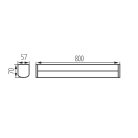 Kanlux 20W, 2300 lm, 4000K, 70x800 mm, fekete színű, alumínium házas por- és páramentes lámpatest, AKVO IP44