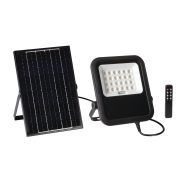   Kanlux 10W 1200 lm IP 65 4000K természetes fehér kültéri napelemes LED reflektor, FL SONE SLR - üveg búrával, 50 000 h élettartam, 5 óra működési idővel