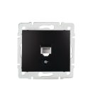 Kanlux DOMO adatcsatlakozó aljzat (RJ45 Cat6), matt fekete, süllyesztett – gigabites LAN csatlakoztatásához