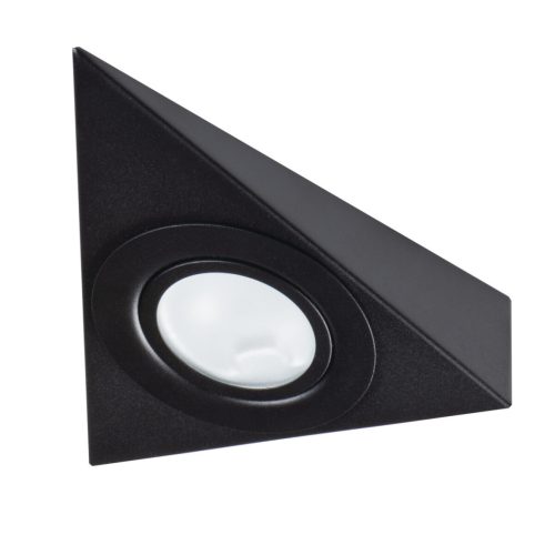Kanlux G4, 130x130 mm, fekete színű, acél házas, háromszög alakú bútorvilágító spot lámpatest, ZEPO