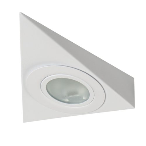 Kanlux G4, 130x130 mm, fehér színű, acél házas, háromszög alakú bútorvilágító spot lámpatest, ZEPO