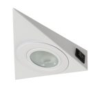 Kanlux G4, 130x130 mm, fehér színű, acél házas, háromszög alakú bútorvilágító spot lámpatest, ZEPO - kapcsolóval felszerelt