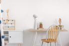 Kanlux E27, Ø100 mm, fehér, fém asztali lámpa, LARATA E27