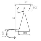 Kanlux E27, Ø100 mm, fekete, fém asztali lámpa, LARATA E27