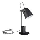 Kanlux E27, IP20, 380 mm, fekete, fém asztali lámpa, RAIBO