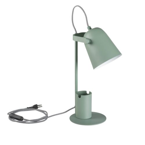 Kanlux E27, Ø120 mm, zöld, fém házas asztali lámpa, RAIBO
