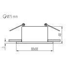 Kanlux 88x88 mm, GU10, IP20, arany/fekete színű, alumínium házas, szögletes spot lámpa keret, GLOZO DSL