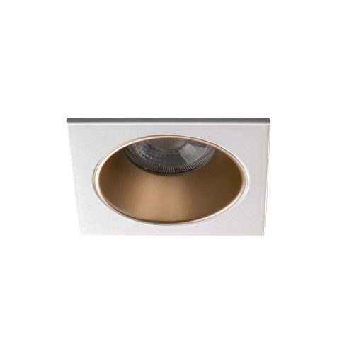 Kanlux 88x88 mm, GU10, IP20, arany/fehér színű, alumínium házas, szögletes spot lámpa keret, GLOZO DSL