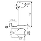 Kanlux állítható asztali lámpa, E14 foglalattal, Ø80 mm, fehér, acél, AGZAR E14