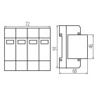 Kanlux 230V AC, T1+T2 B+C osztályú, 3P+N, 160kA, túlfeszültség korlátozó, KSPD-TT 275/160 3P+N - villámcsapás elleni védelemhez