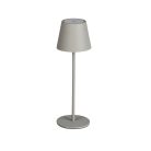 Kanlux 3,7V, 1,2W, 3000K, 165 lm, IP54, Ø110 mm, szürke, fém házas LED asztali lámpa, INITA LED - USB porton keresztül tölthető, vezeték nélküli