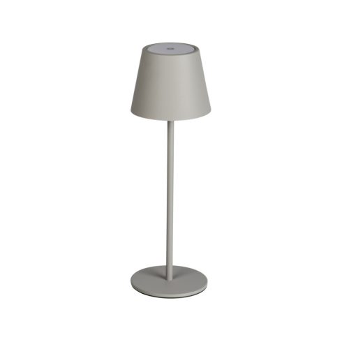 Kanlux 3,7V, 1,2W, 3000K, 165 lm, IP54, Ø110 mm, szürke, fém házas LED asztali lámpa, INITA LED - USB porton keresztül tölthető, vezeték nélküli