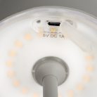 Kanlux 3,7V, 1,2W, 3000K, 165 lm, IP54, Ø110 mm, szürke, fém házas LED asztali lámpa, INITA LED - USB porton keresztül tölthető, vezeték nélküli