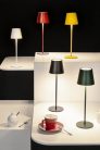 Kanlux 3,7V, 1,2W, 3000K, 165 lm, IP54, Ø110 mm, zöld, fém házas LED asztali lámpa, INITA LED - USB porton keresztül tölthető, vezeték nélküli
