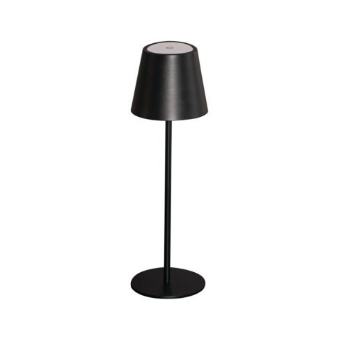 Kanlux 3,7V, 1,2W, 3000K, 165 lm, IP54, Ø110 mm, fekete, fém házas LED asztali lámpa, INITA LED - USB porton keresztül tölthető, vezeték nélküli