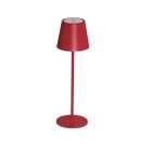 Kanlux 3,7V, 1,2W, 3000K, 165 lm, IP54, Ø110 mm, vörös, fém házas LED asztali lámpa, INITA LED - USB porton keresztül tölthető, vezeték nélküli