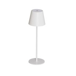  Kanlux 3,7V, 1,2W, 3000K, 165 lm, IP54, Ø110 mm, fehér, fém házas LED asztali lámpa, INITA LED - USB porton keresztül tölthető, vezeték nélküli
