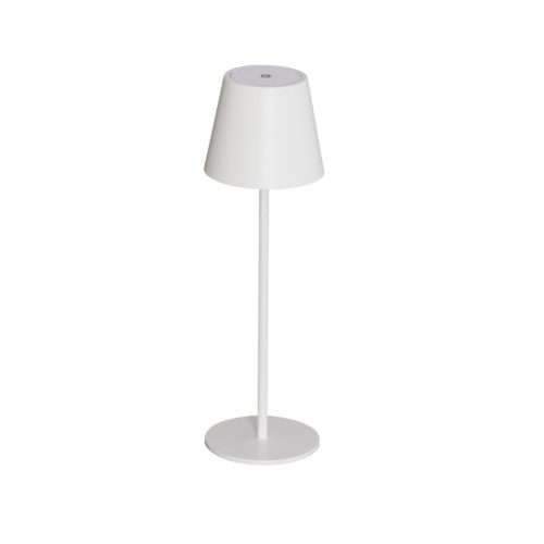 Kanlux 3,7V, 1,2W, 3000K, 165 lm, IP54, Ø110 mm, fehér, fém házas LED asztali lámpa, INITA LED - USB porton keresztül tölthető, vezeték nélküli