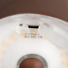 Kanlux 3,7V, 1,2W, 3000K, 165 lm, IP54, Ø110 mm, barna, fém házas LED asztali lámpa, INITA LED - USB porton keresztül tölthető, vezeték nélküli
