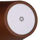 Kanlux 3,7V, 1,2W, 3000K, 165 lm, IP54, Ø110 mm, barna, fém házas LED asztali lámpa, INITA LED - USB porton keresztül tölthető, vezeték nélküli