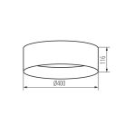 Kanlux 17,5W, 4000K, 1500 lm, Ø400 mm, fekete/fehér, fém házas, természetes fehér mennyezeti spot LED lámpatest, RIFA LED