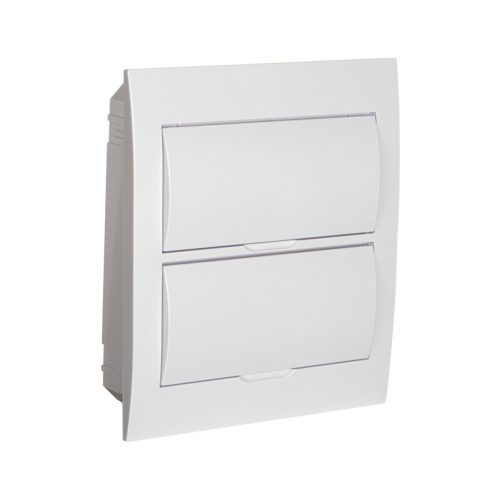 Kanlux, 63A, 230/400 AC, 2x12P, IP40, műanyag, fehér, ITS DB212F 2X12P/FMD-P elosztódoboz - 650°C, fali süllyesztett