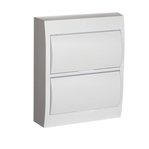 Kanlux, 63A, 230/400 AC, 2x12P, IP40, műanyag, fehér, ITS DB212S 2X12P/SMD-P elosztódoboz - 650°C, oldalfali